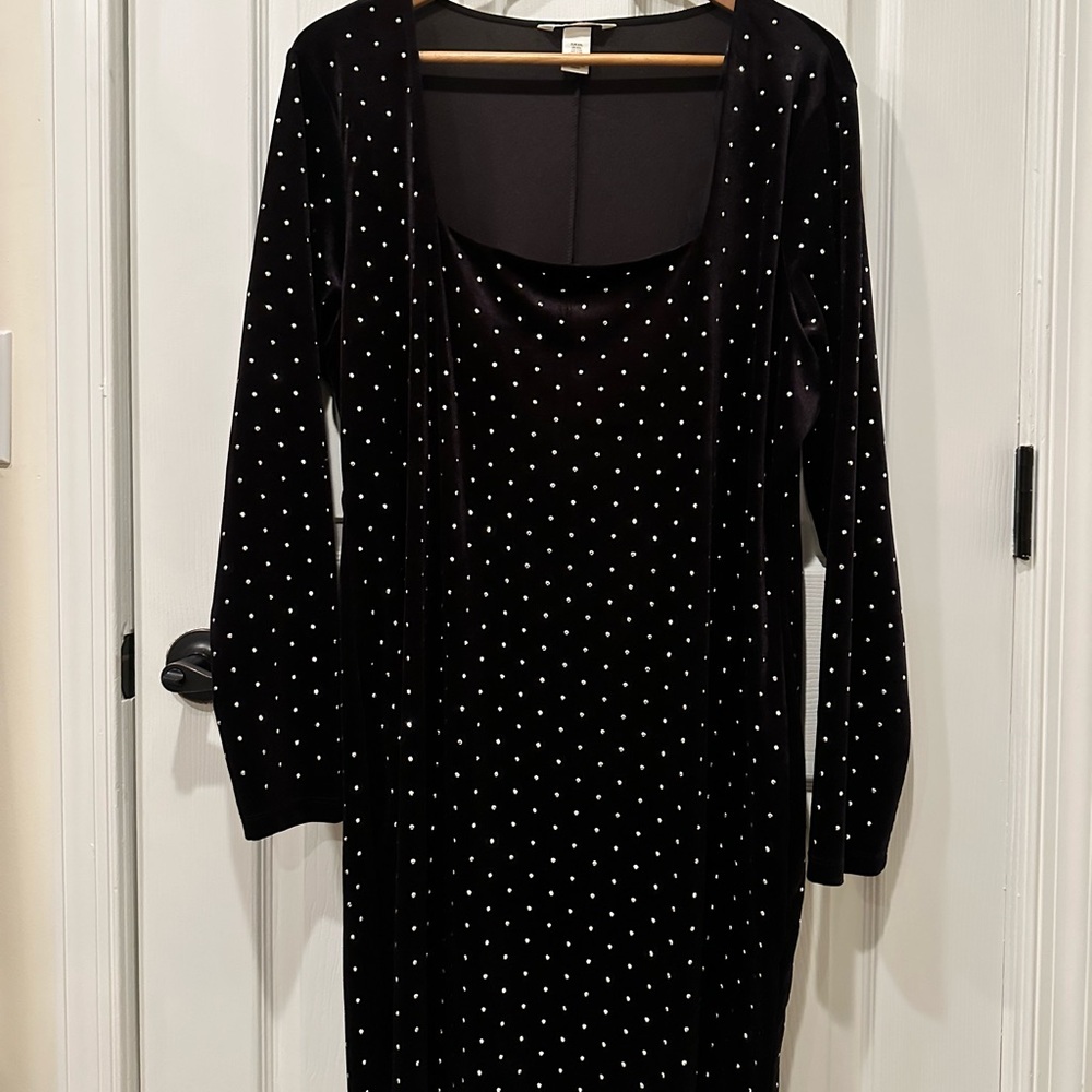 H&M Velour Rhinestone Dress